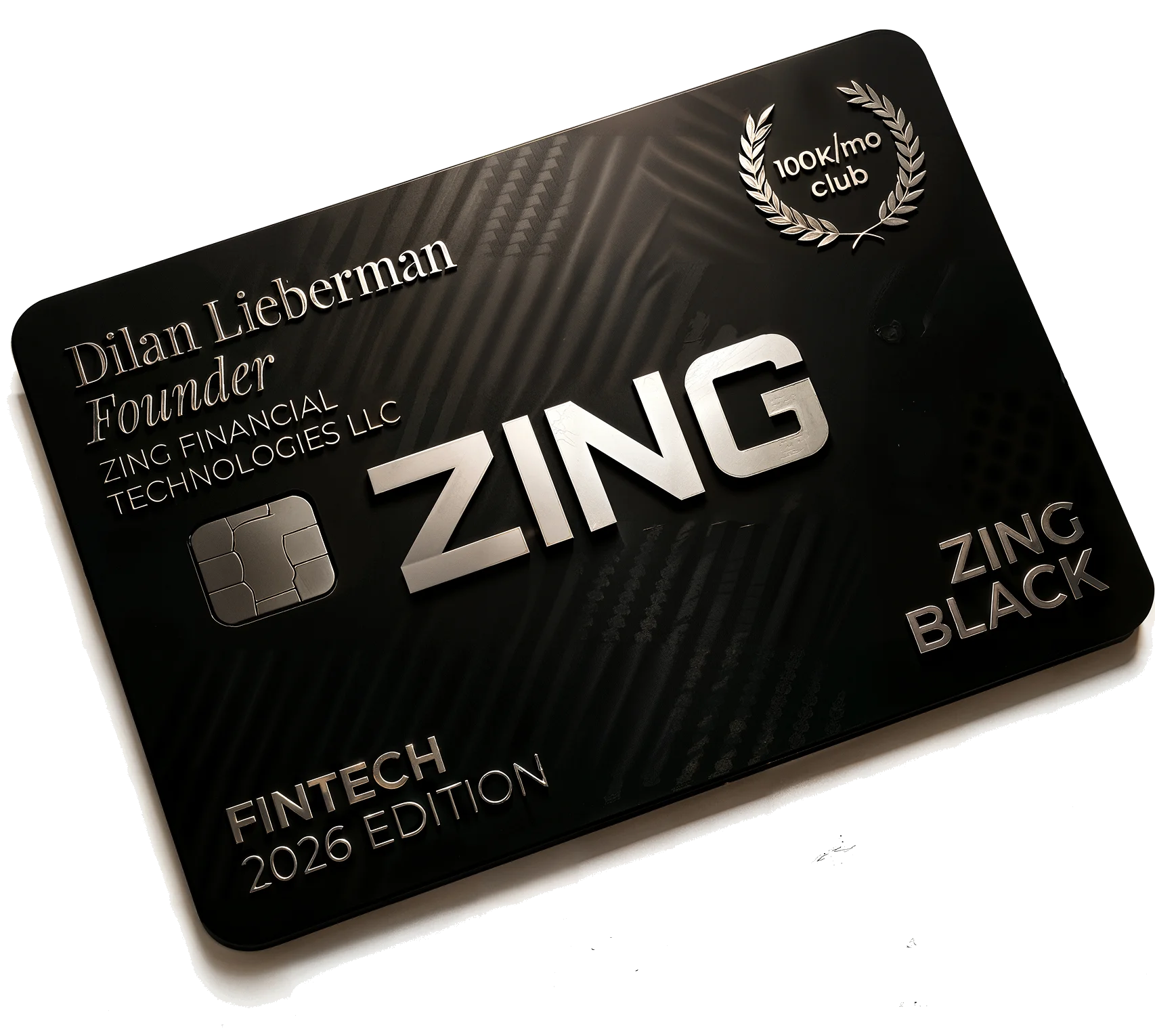 The Zing card, a founder-grade card